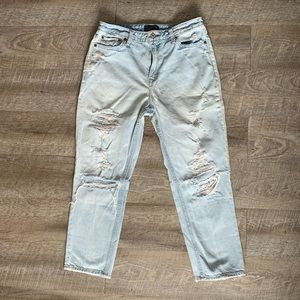 Abercrombie Light Wash Distressed Annie Girlfriend Jeans